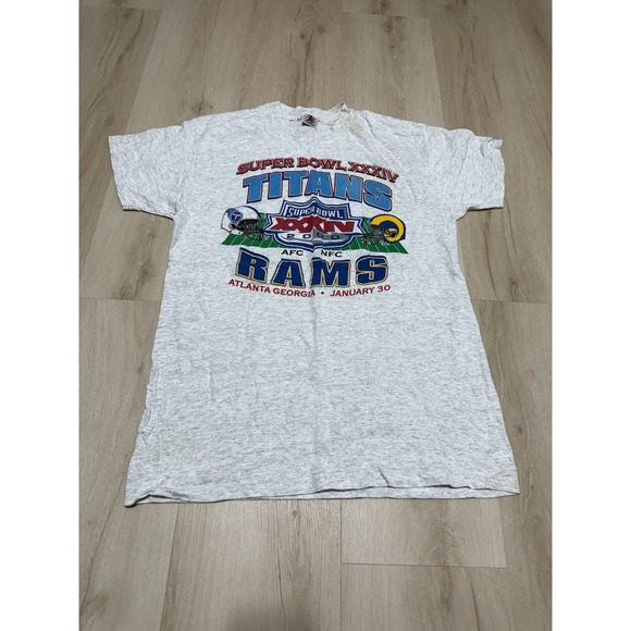 NFL Team Apparel Other - NFL Team Apparel T-Shirt Mens Large White Super Bowl XXXIV Titans Rams Graphic